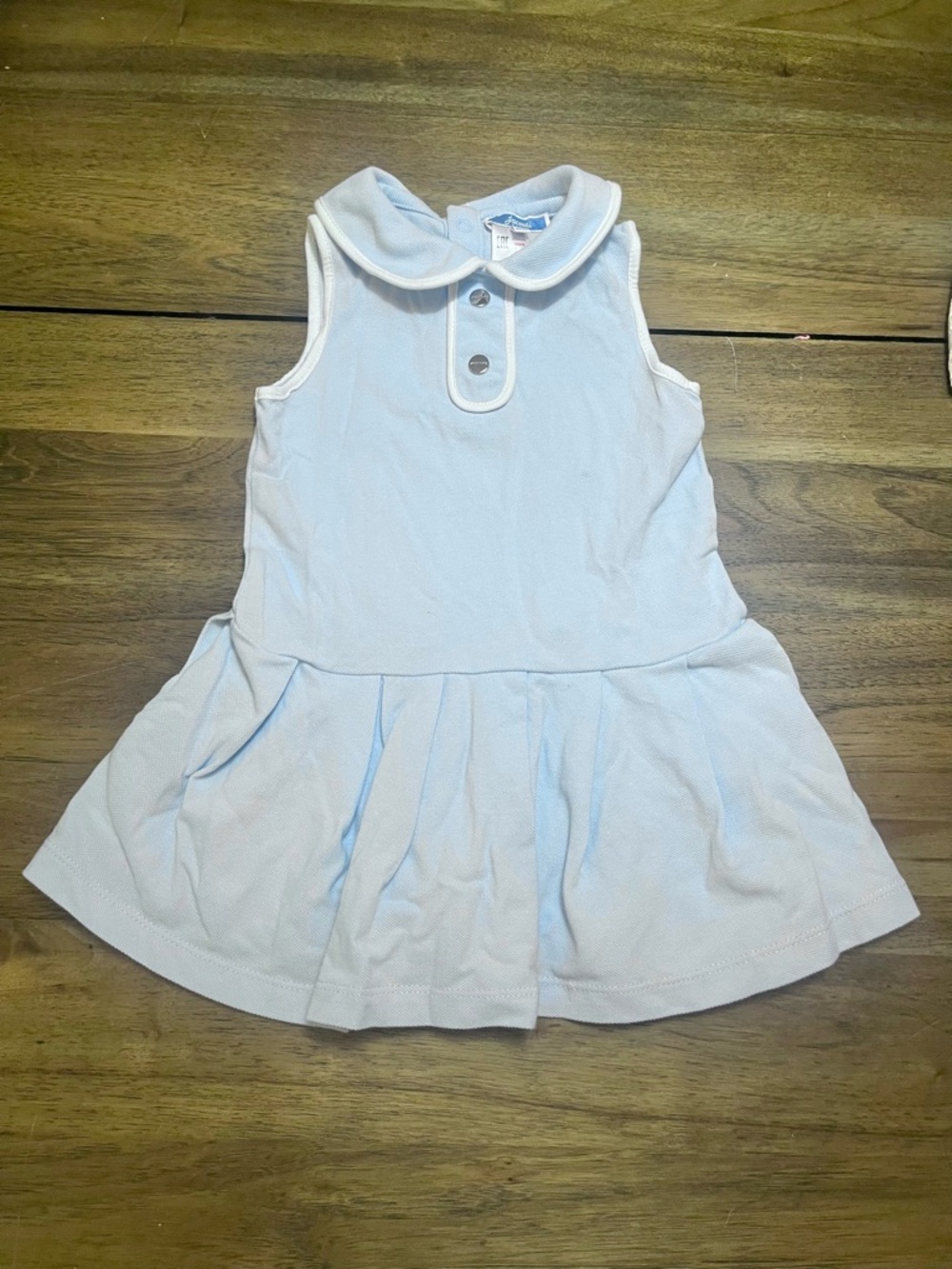 Jacadi Paris Baby Girl Cotton Piqué Dress | Cloud Blue | 18M | EUC